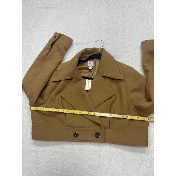 Anthropologie Maeve Ultra Cropped Trench Coat Honey Preppy Retro Size XL NWT - Picture 6 of 10